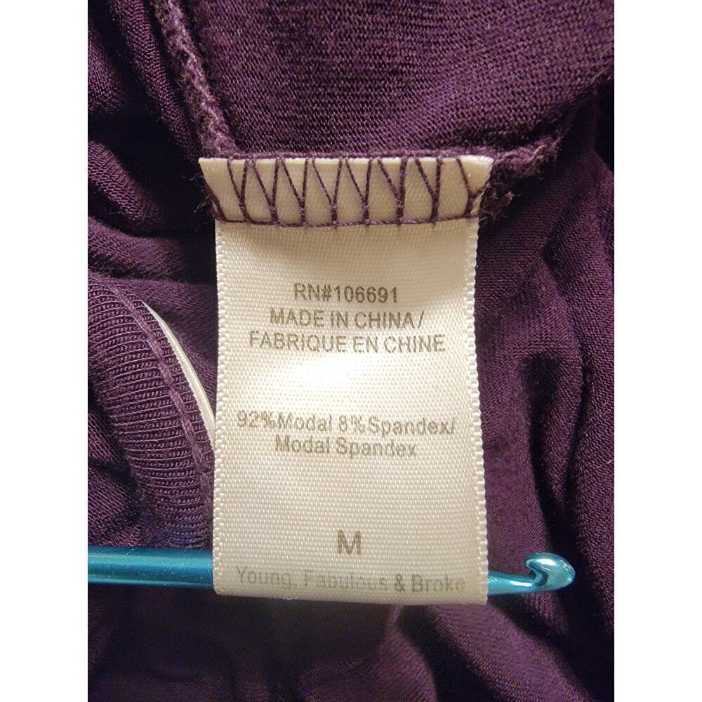 Young Fabulous Broke Jumpsuit SZ M Scoop Neck Wide Leg Slinky Sleeveless Plum - Picture 11 of 13